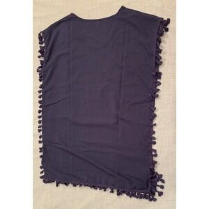 Sheer Sleeveless Top Women's XS Navy Blue